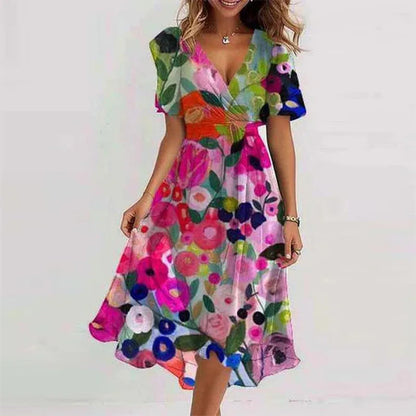 Women's Knee Length Floral Summer Dress