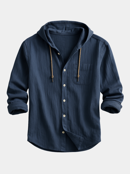 Men's Long-Sleeve Hoodie With Chest Pocket - VibreMode