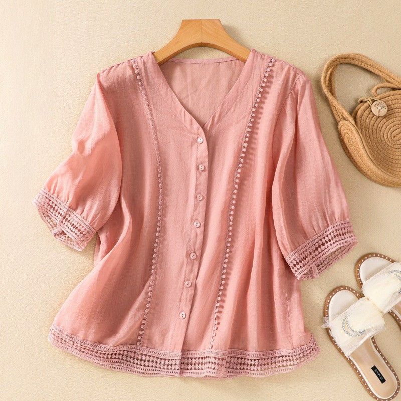 Breathable Cotton Blend Women's Top