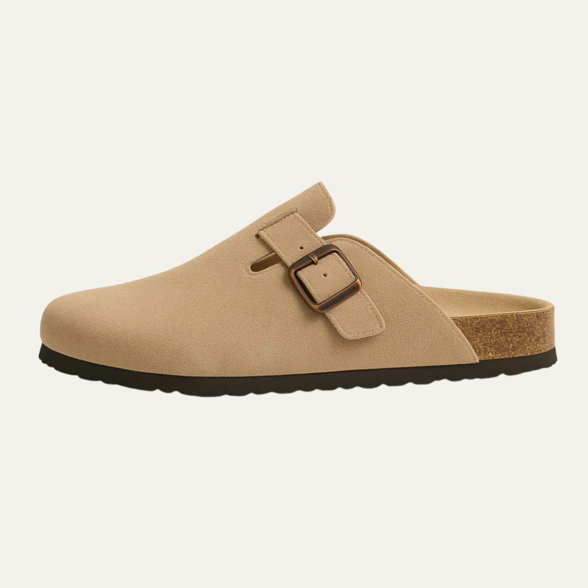 Men's Suede Moccasin Slippers Beige - VibreMode