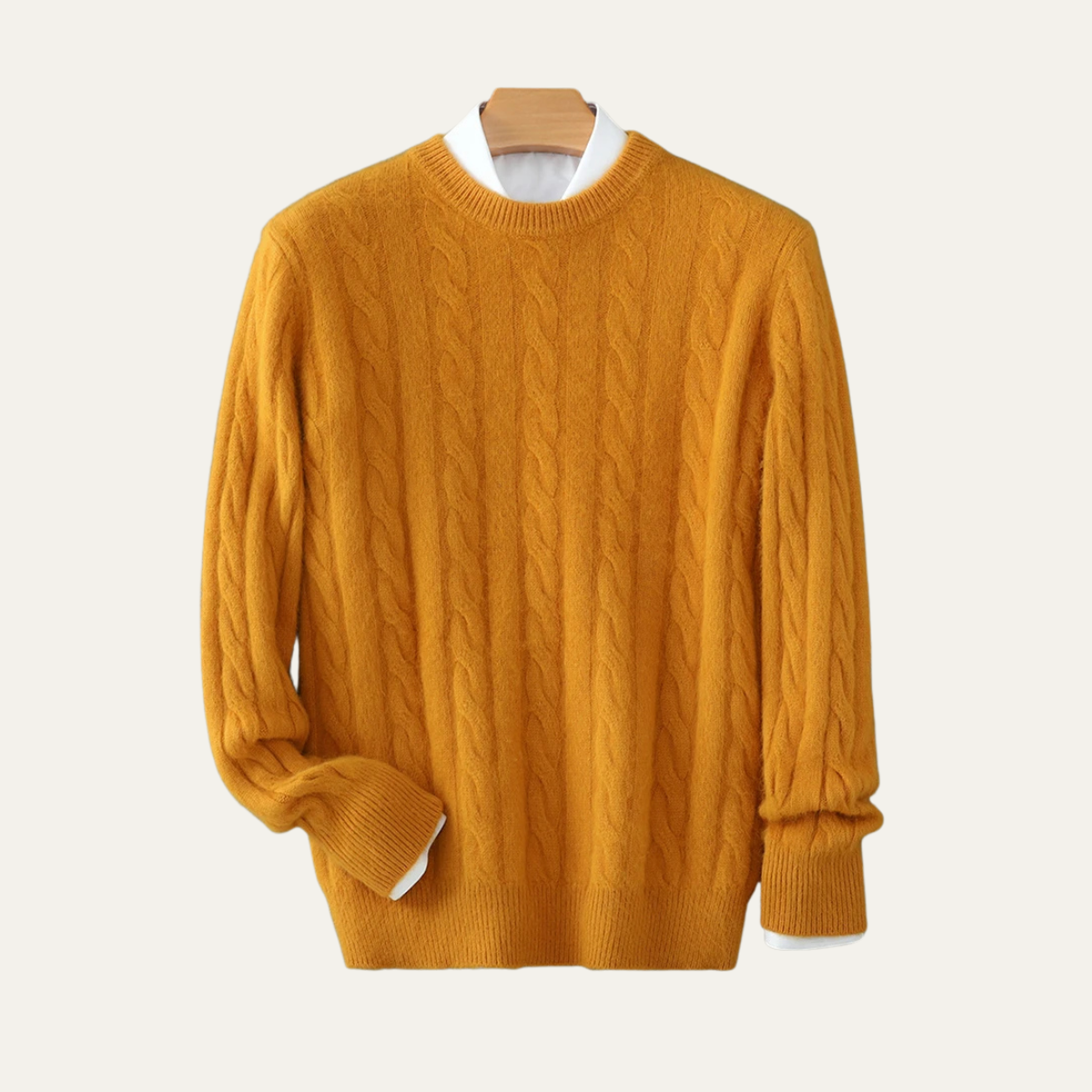 Men's Cable Knit Crewneck Sweater