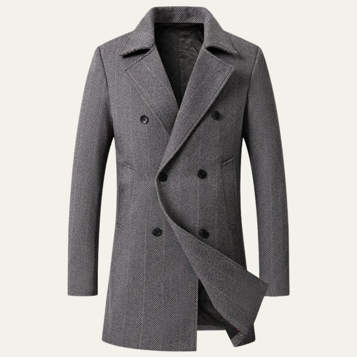 Men's Vintage Double Breasted Wool Coat