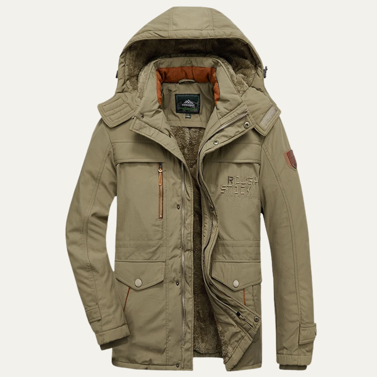 Men's Thick Hooded Parka Coat Fur Lined Warm