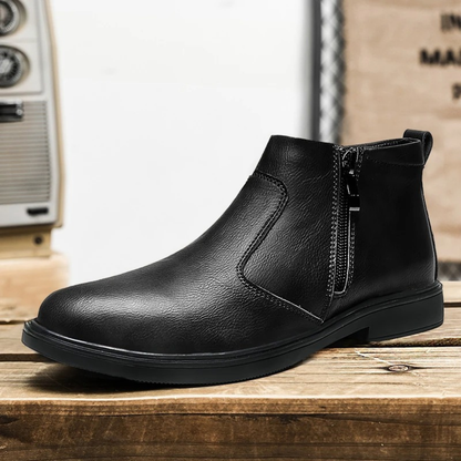 Men's Leather Chelsea Boots Side Zip