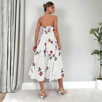 Women's Sleeveless A-Line Floral Dress