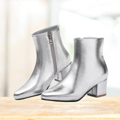 Women's Silver Ankle Boots