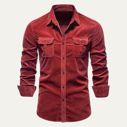 Veneto Men's Corduroy Button Up Shirt