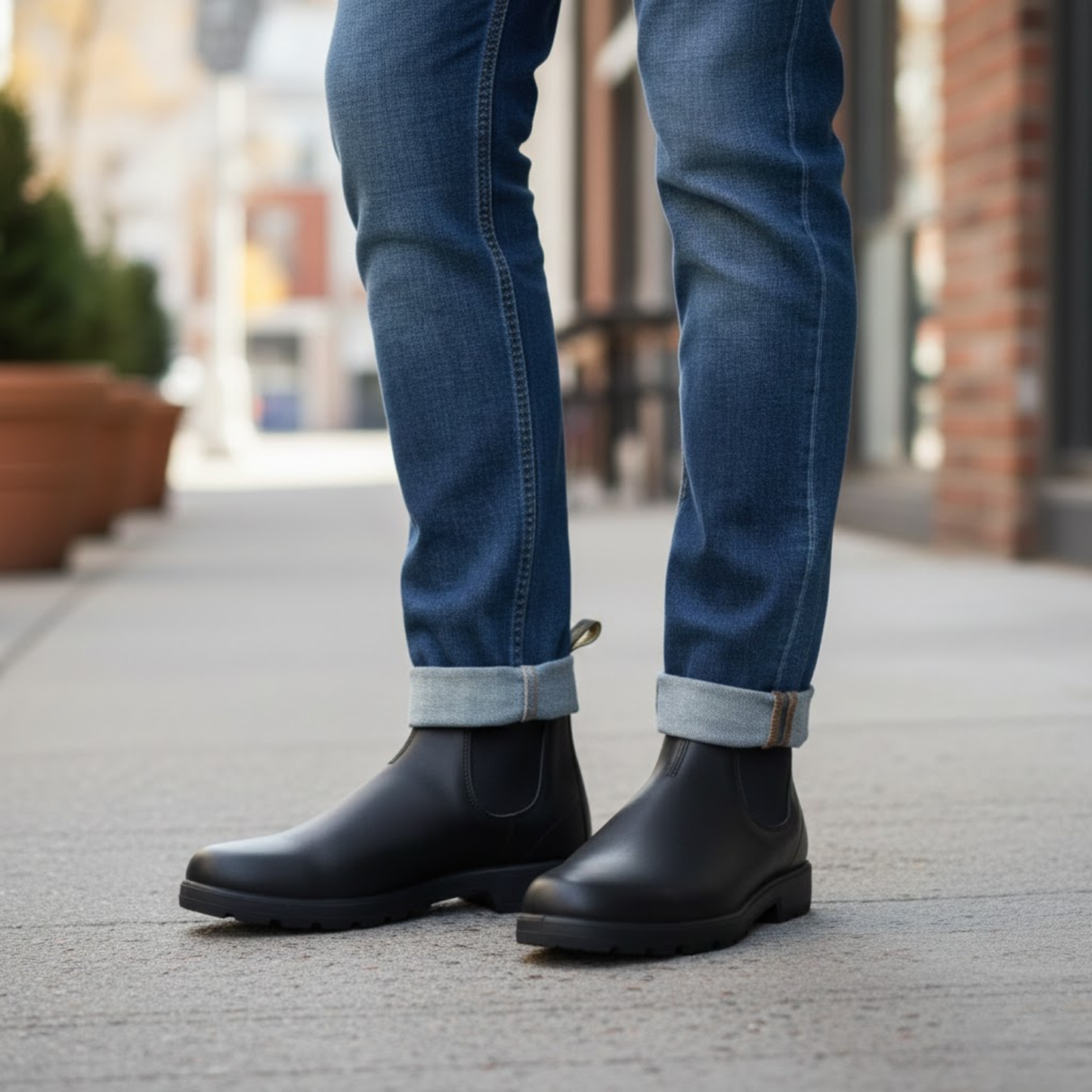 Classic Brown Leather Ankle Boots For Men