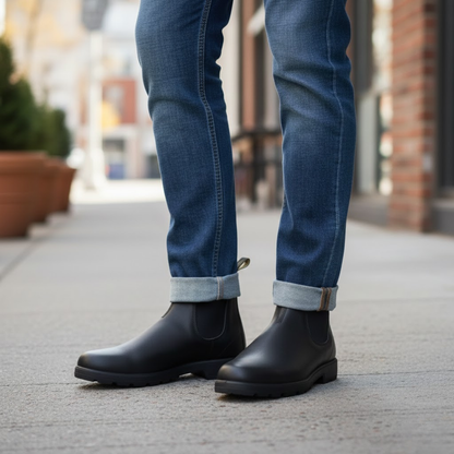 Classic Brown Leather Ankle Boots For Men