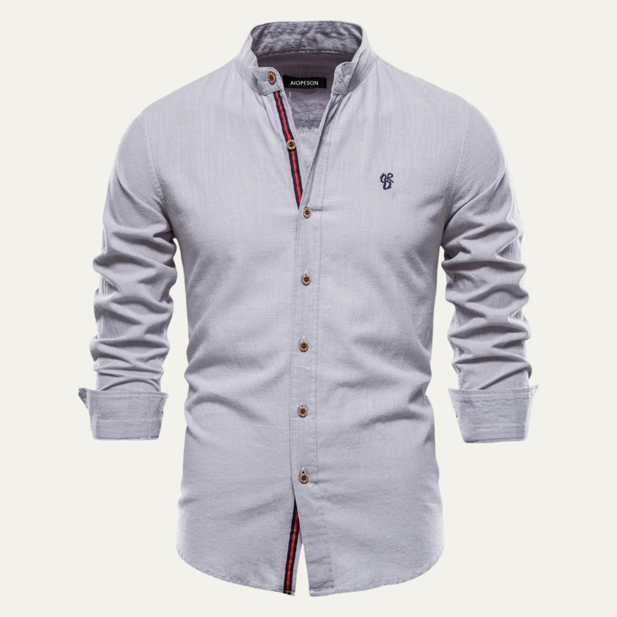 Men's Slim Fit Stand Collar Business Shirt