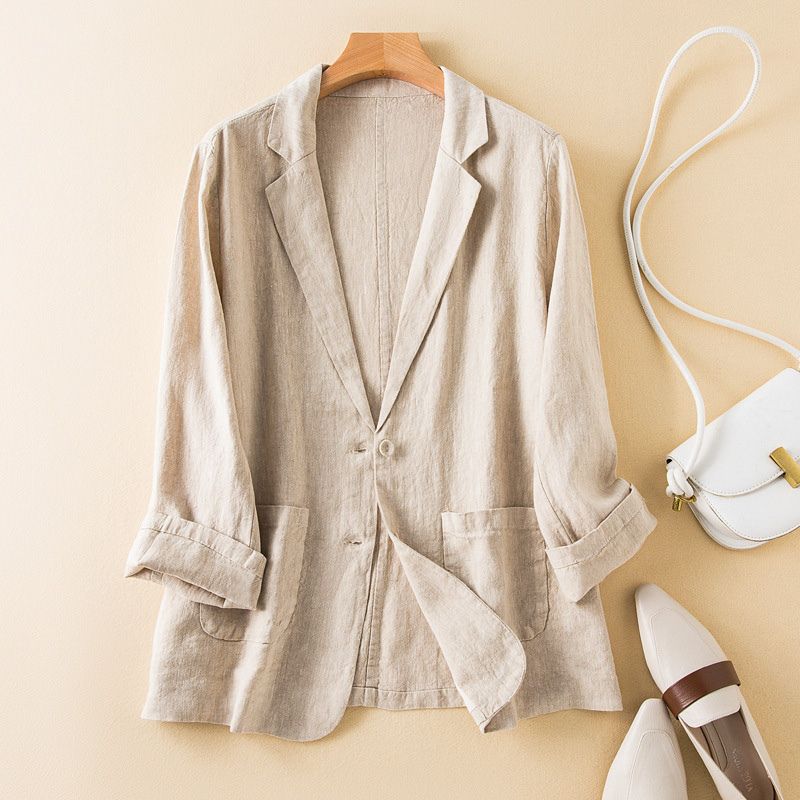 Luxury Cotton Blend Women's Blazer - VibreMode
