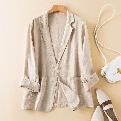 Luxury Cotton Blend Women's Blazer - VibreMode