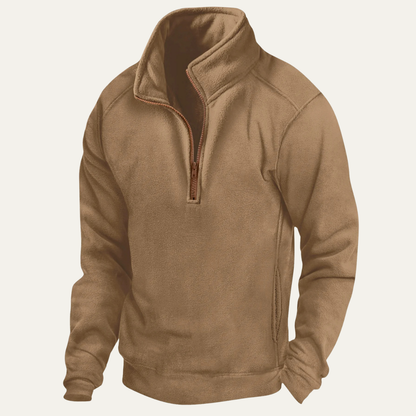 Men's Tactical Fleece Sweater Quarter Zip Stand Collar