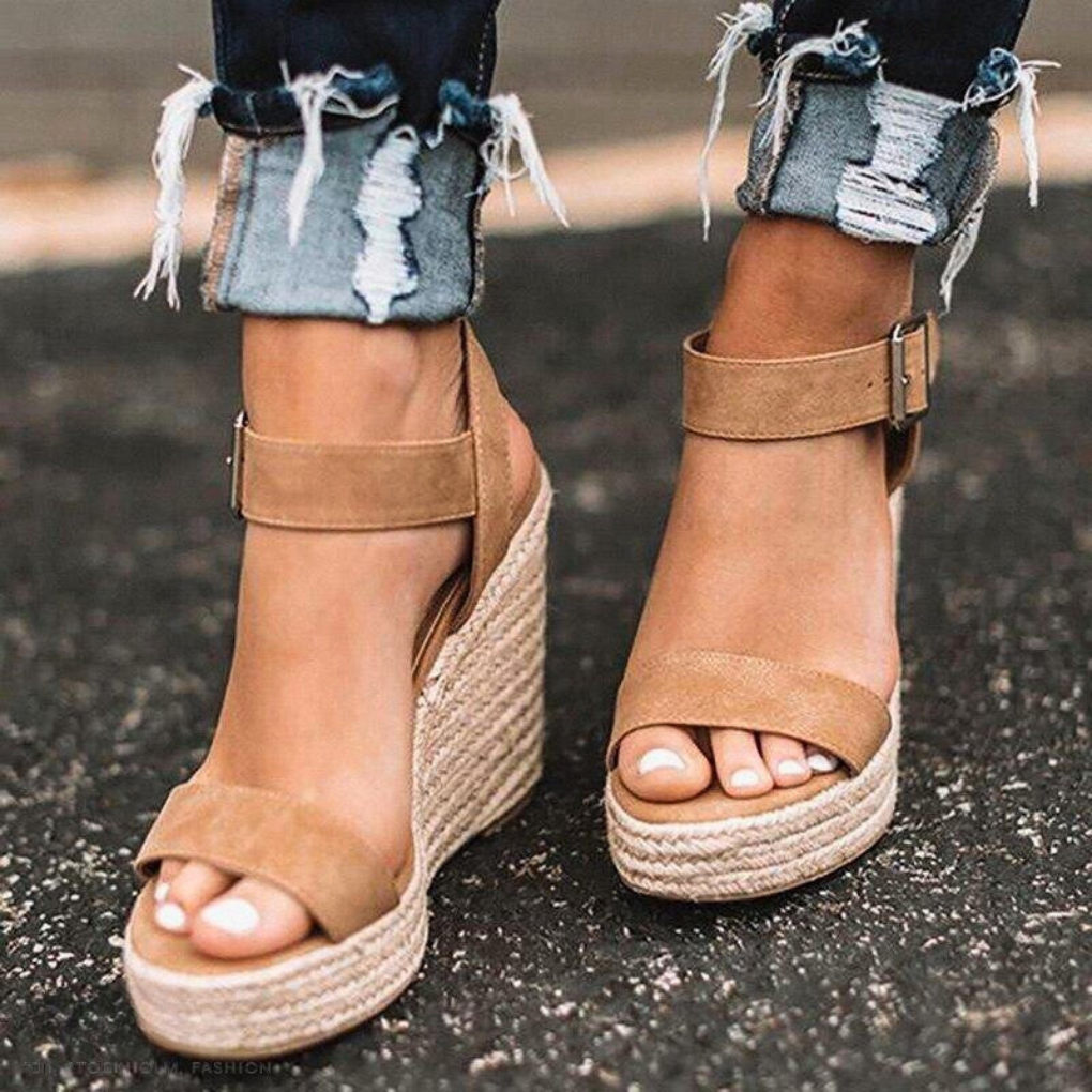 Women's Wedge Sandals T Strap Casual
