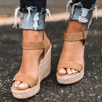 Women's Wedge Sandals T Strap Casual
