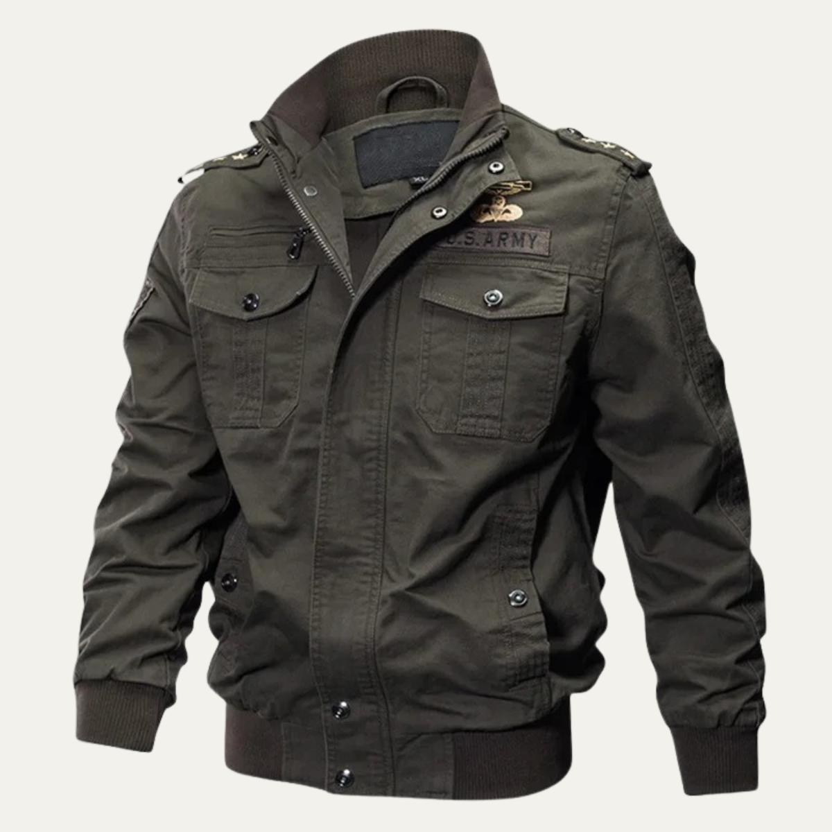 Men's Military Bomber Jacket Windproof Multi-Pocket