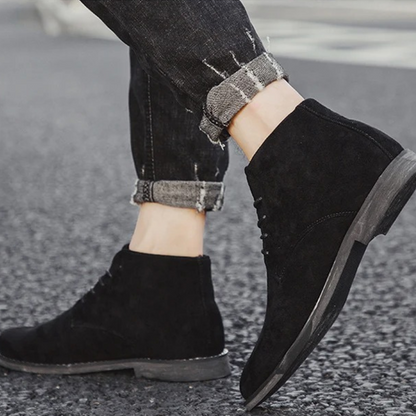 Men's Suede Ankle Boots Lace Up Casual Brown