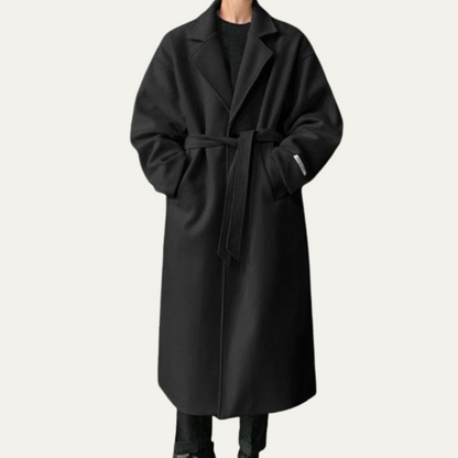 Men's Wool Coat Camel Wrap Style with Belt