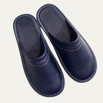 Men's Soft Leather Indoor Slippers