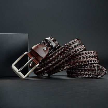 Authentic Woven Leather Waist Belt