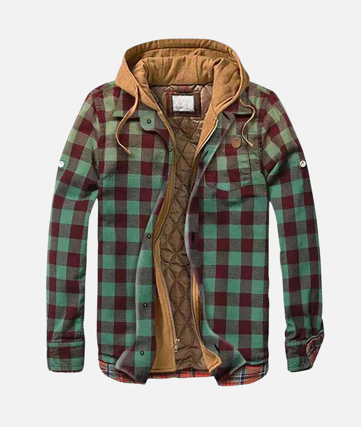 Quilted Lined Men's Insulated Hoodie Jacket