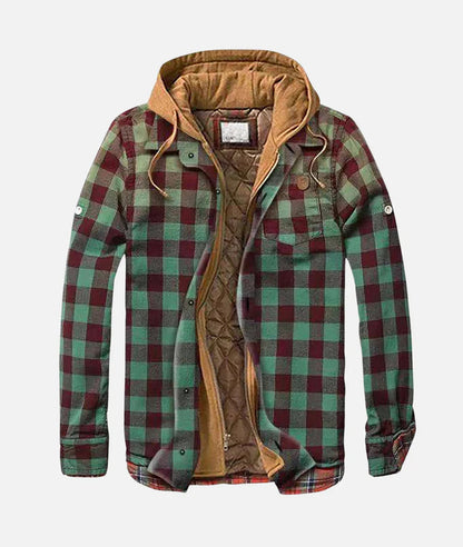 Quilted Lined Men's Insulated Hoodie Jacket