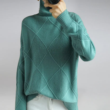 Women's Turtleneck Sweater Soft Knit Classic