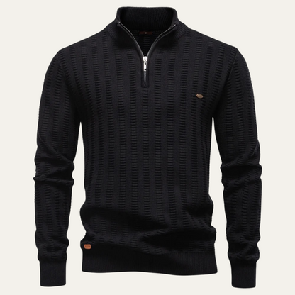 Men's Quarter Zip Winter Sweater - VibreMode