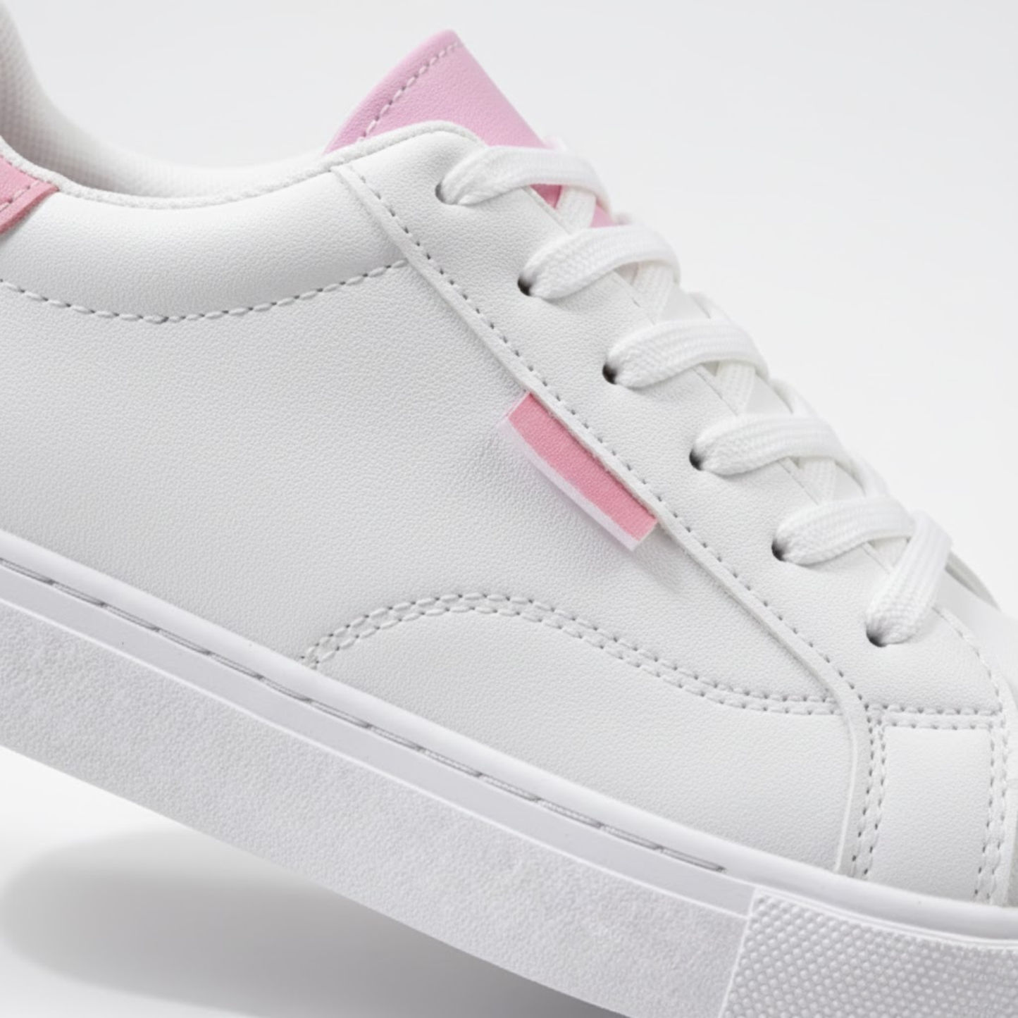 Classic White Lace Up Sneakers for Women