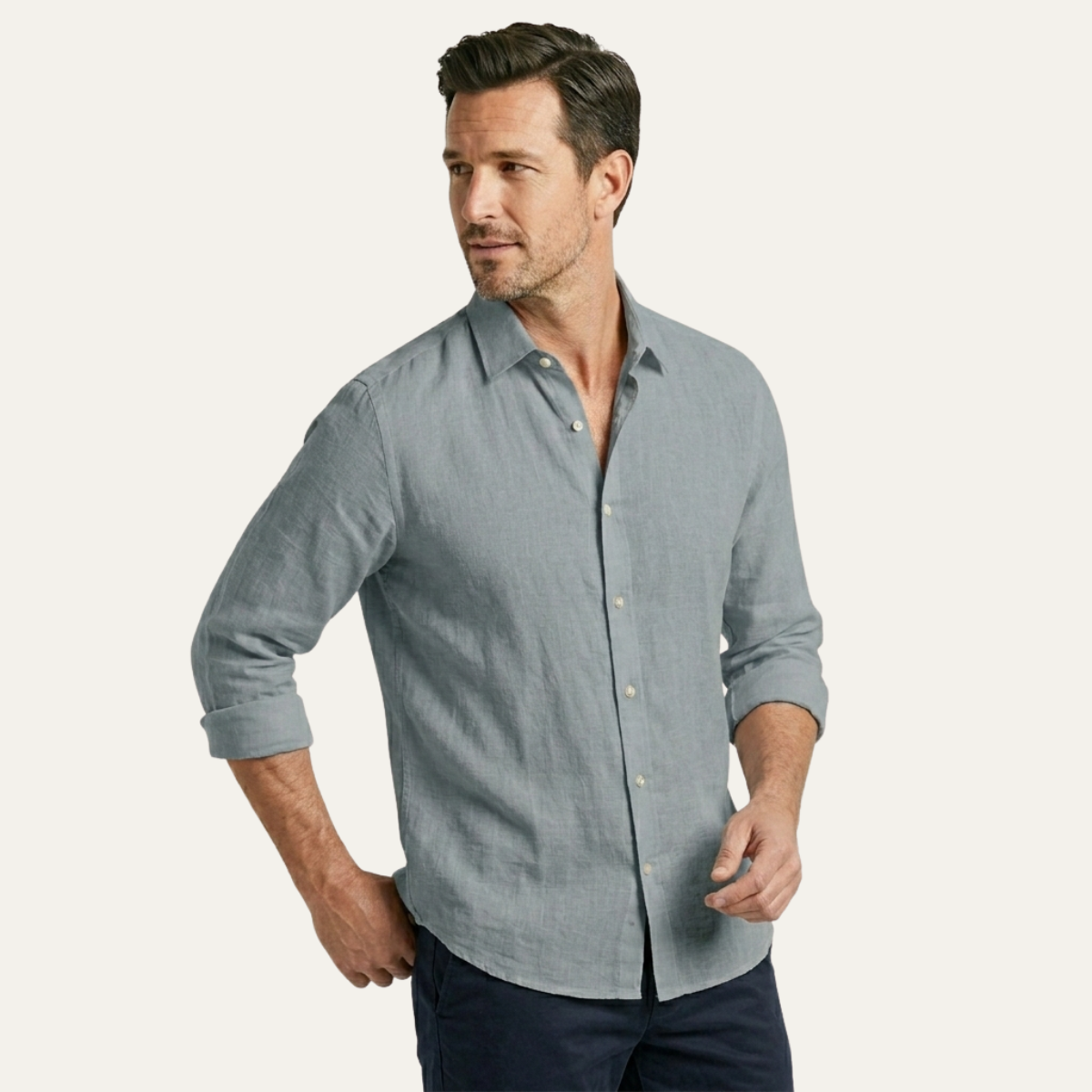 Mens Linen Button Up Shirt