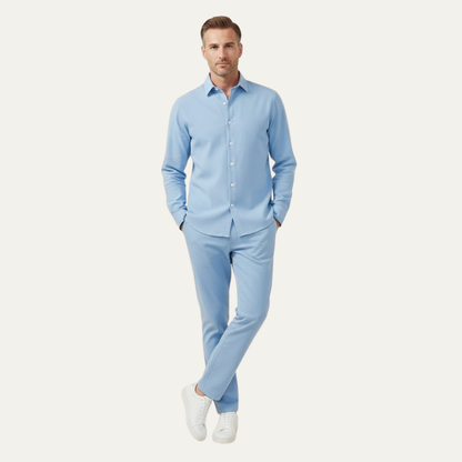 Men's Casual Breathable Summer Shirt Pants Set