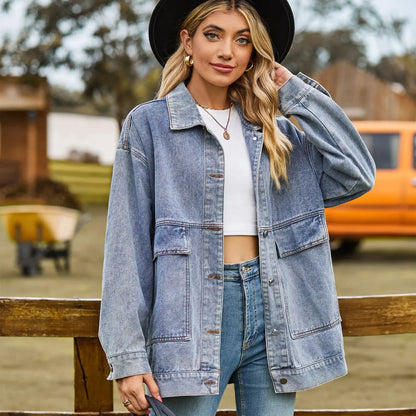 Women's Classic Denim Jacket Vintage Blue