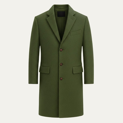 Men's Wool Blend Overcoat Single Breasted