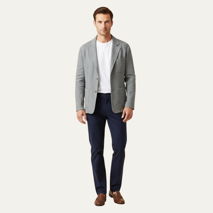 Men's Linen Blazer Lightweight Solid Color