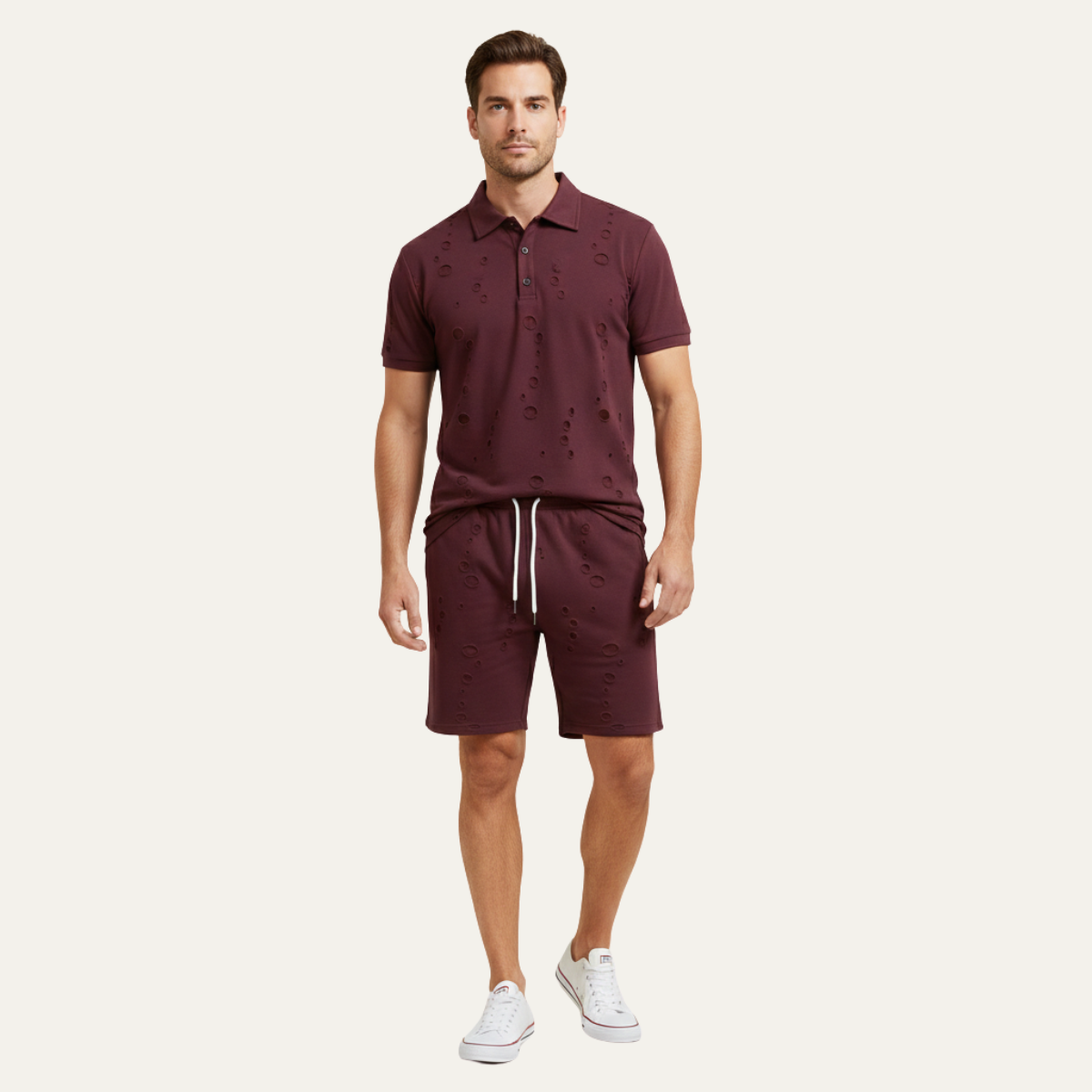 Men's Lightweight Beachwear Shirt And Shorts Set