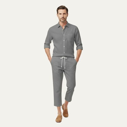 Mens Lightweight Summer Shirt Pants Set