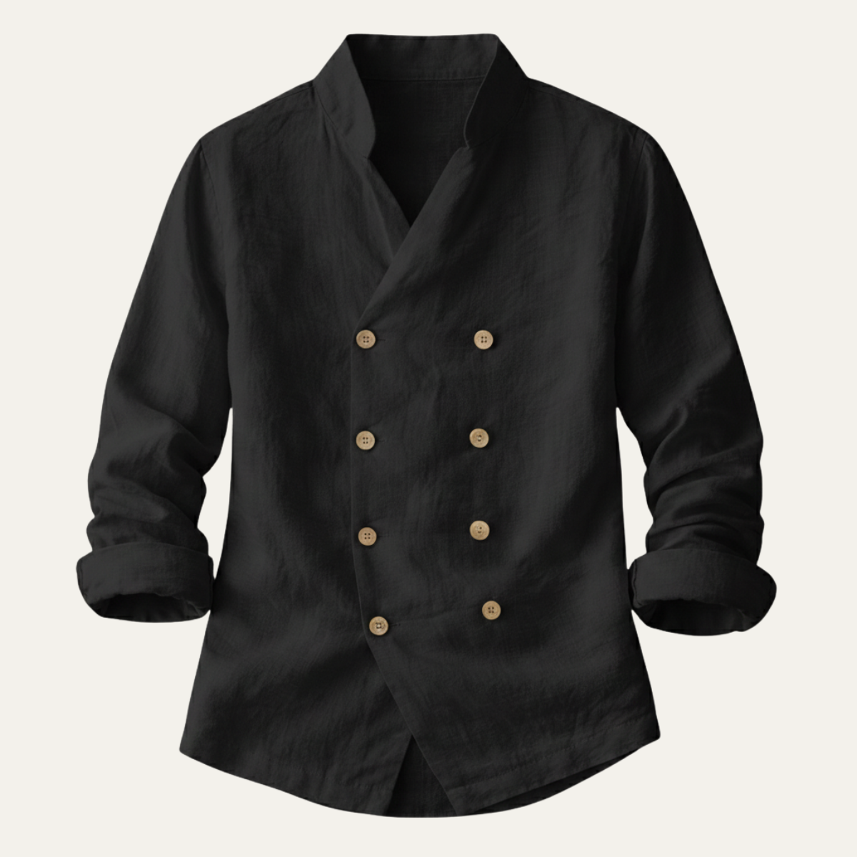 Men's Double Breasted Cotton Linen Shirt