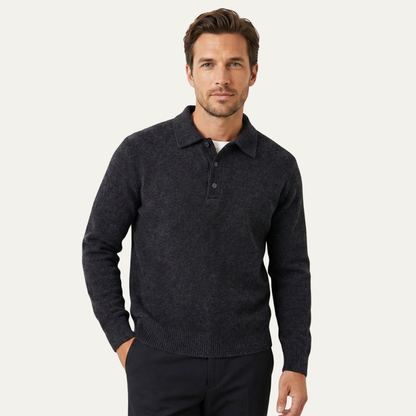 Men's Soft Knit Polo Sweater