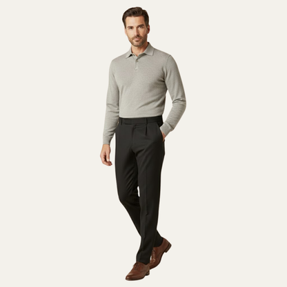 Men's Wool Business Pants Straight Leg