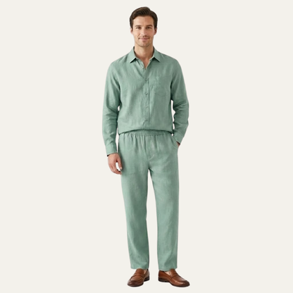 Men's Linen Oversized Shirt And Pants Set