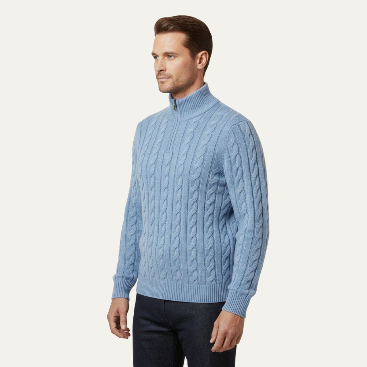 Men's Merino Wool Half Zip Sweater
