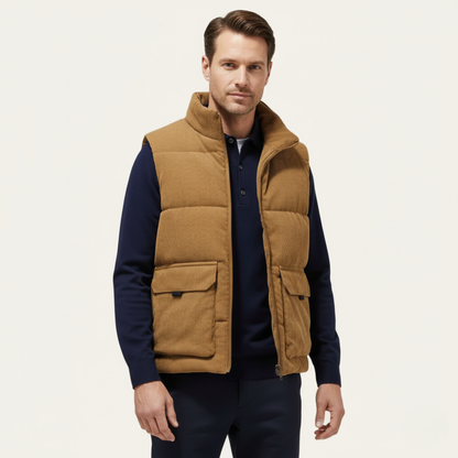 Mens Corduroy Quilted Gilet Lightweight