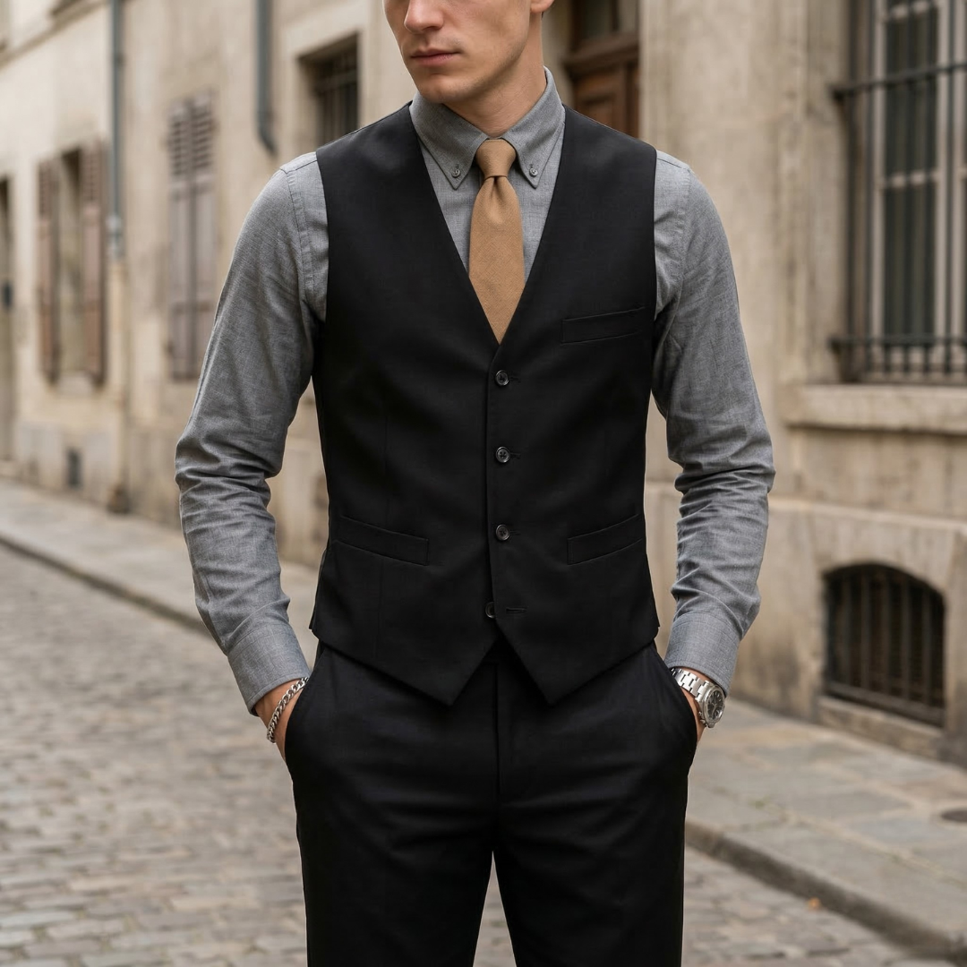 Men’s Dress Vest Slim Fit Formal Waistcoat