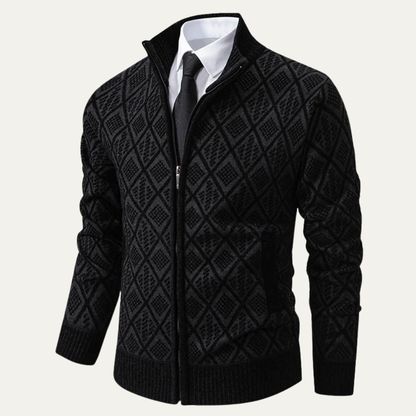 Men's Diamond Pattern Knit Jacket