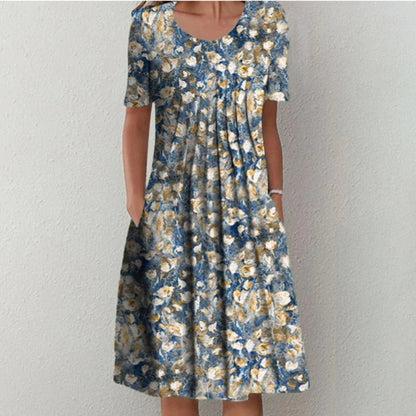Women's Floral Casual Dress With Pockets