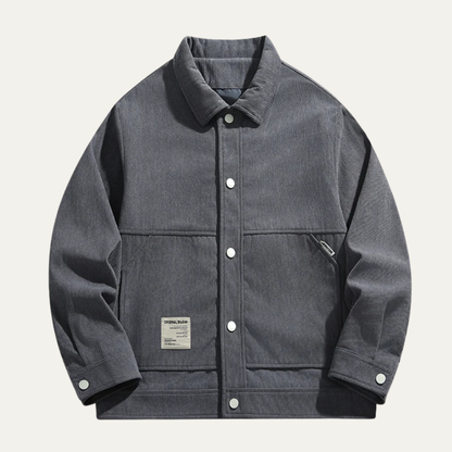 Men's Corduroy Jacket Loose Fit Button Up Coat