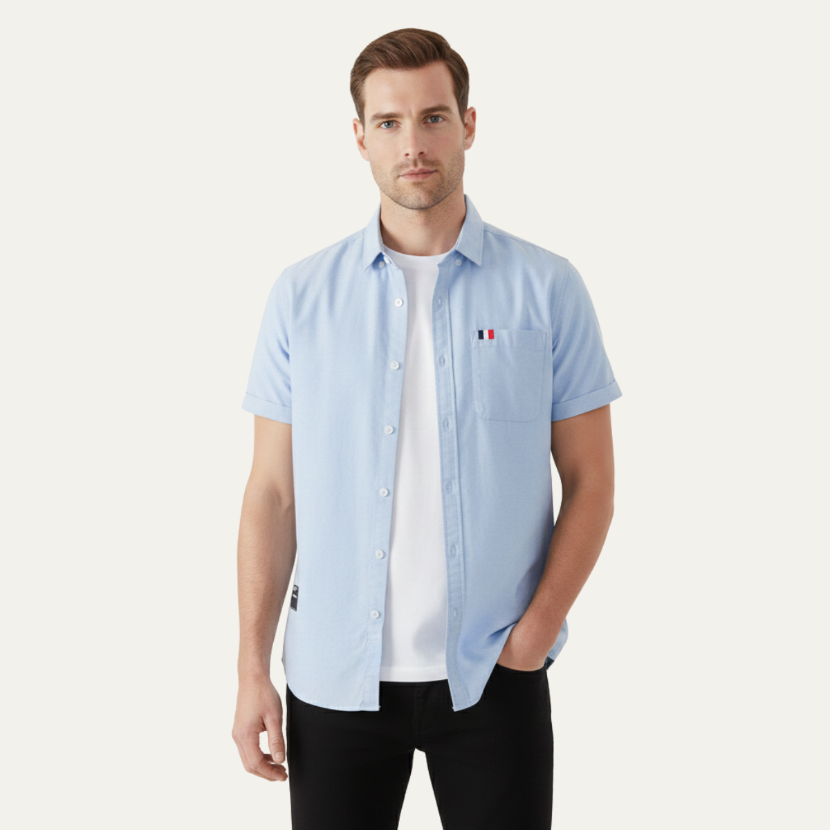 Men's Slim Fit Cotton Button Up Shirt