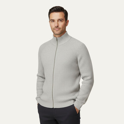 Men's Merino Wool Zip Up Cardigan