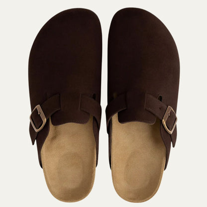 Men's Suede Moccasin Slippers Brown