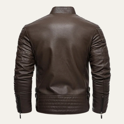 Men's Leather Jacket Shearling Lined Brown